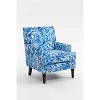 Airsurfer Upholstered Accent Chair with Blue Floral Print, Fabric Armchair with Wooden Legs, Elegant Lounge Chair for Living Room or Bedroom - 2 of 4