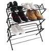 Zenree 4-Tier Foldable Metal Shoe Rack Shelf, Matte Black - 3 of 4