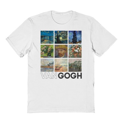 Pierce Archive Men's Van Gogh Art Vs Artist Short Sleeve Graphic Cotton T-shirt