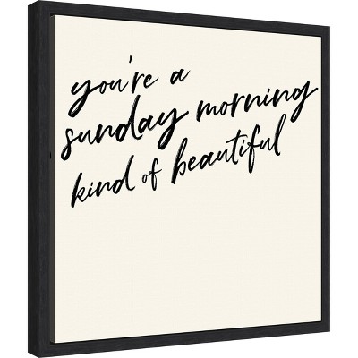 Beauty I Black and White Canvas Typography Wall Art
