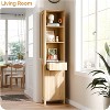 Dcolora  Bathroom Floor Skinny Storage Cabinet with 1 Fluted Door&Drawer - 4 of 4
