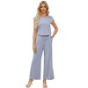 Womens Jumpsuits Front Knot Crewneck Romper Backless Cap Sleeve - 2 of 4