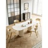 Lesly Modern Oval Slate Dining Table With Double Pedestal for Dining Room - image 4 of 4