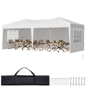 VEVOR Pop Up Canopy, 10 x 20 ft, Instant Pop Up Gazebo Tent, Portable Easy Up Canopy with 3 Sidewalls & 2 Ventilated Windows - 1 of 4