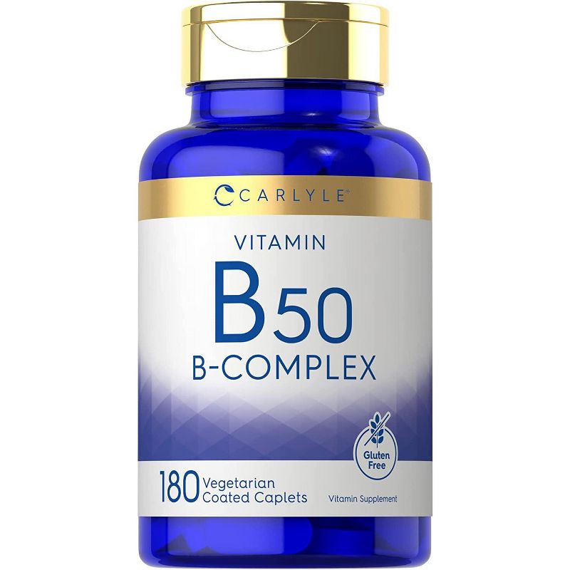 Carlyle Vitamin B-50 Complex | 180 Caplets, 1 of 4