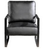 NicBex PU Leather Accent Chair with Durable Square Metal Frame Lounge Chair Modern Armchair Reading Chair Comfy Chair for Living Room, Black - 2 of 4