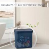 Aoibox Slim Wastebasket with Lid, Navy Blue Small Trash Can for Bathroom, Kitchen, Laundry Room, Office, Kids Room, Dorm, 2.4 Gallon - 3 of 4