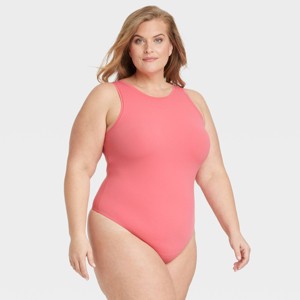Women's Luxe Stretch High Neck Racer Thong Bodysuit - Auden™ - 1 of 3