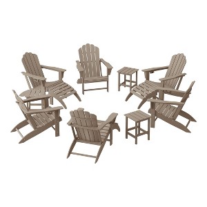 WestinTrends Highland 12-Piece HDPE Outdoor Patio Furniture Adirondack Chair Conversation Table Set - 1 of 4