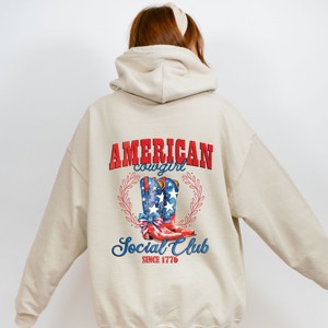Simply Sage Market American Cowgirl Social Club Front And Back Hoodie - 1 of 4