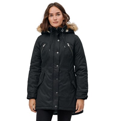 Ellos Women's Plus Size Modern A-line Parka - 28, Black : Target