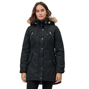 ellos Women's Plus Size Modern A-Line Parka - 1 of 4