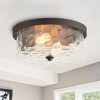 Dewdrop Vintage Oil Rubbed Bronze 2-Light Stone Ripple Glass Flush Mount Ceiling Light - 2 of 4