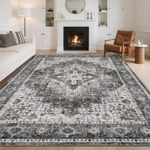 Acekool Vintage Floral Washable Rugs - 1 of 4