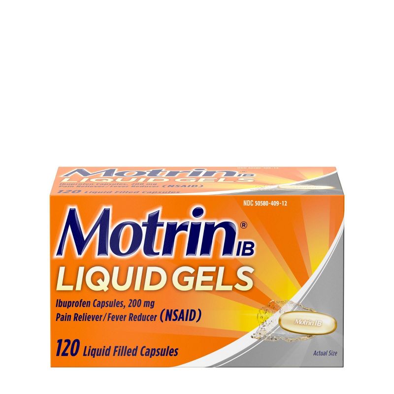 Motrin IB Pain Reliever &#38; Fever Reducer Liquid Gels - Ibuprofen (NSAID) - 120ct, 1 of 9