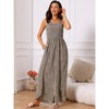 INSPIRE CHIC Women's Printed Overalls One Piece Sleeveless Split Wide Leg with Pockets Jumpsuits - 4 of 4
