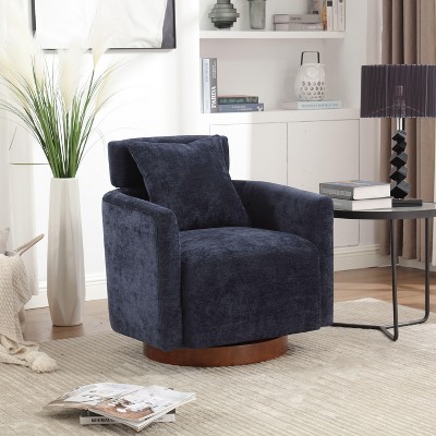 CAVINAS 360 Degree Accent Swivel Chair with Soft Adjustable Backrest Comfy Chair Lounge Chair for Living Room