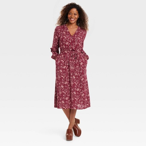 Target burgundy shop dress