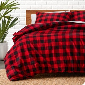 Cotton Flannel Duvet Cover & Sham Set by Bare Home - 1 of 4