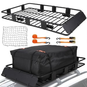 Rooftop Cargo Basket 64" x 39" Steel Universal Roof Rack Basket with Cargo Carrier Bag for Vehicle(5.3x 3.3FT) - 1 of 4