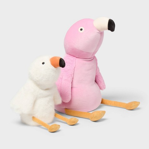 Детские мягкие игрушки Pillowfort Flamingo and Baby Weighted Plush Kids' Throw Pillow Pink
