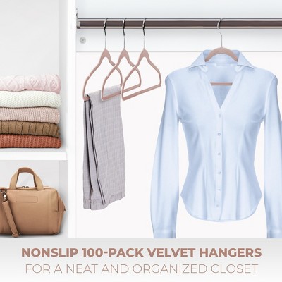 Premium Velvet Suit Hangers Space Saving 100 Pack Burgundy 