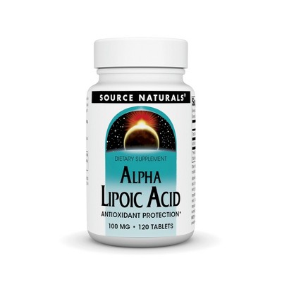 Alpha Lipoic Acid 100mg by Source Naturals, Inc.  -  120 Tablet