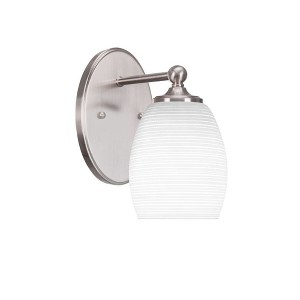 Toltec Lighting Capri 1 - Light Sconce in  Brushed Nickel with 5" White Matrix Shade - 1 of 1