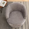 TiramisuBest Teddy Fabric Swivel Accent Armchair Barrel Chair Black Metal Ring Base Ergonomic Upholstered - 4 of 4