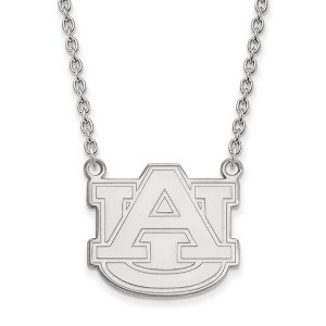 Black Bow Jewelry 10k White Gold Auburn Tigers NCAA Necklace 18 Inch - 1 of 4