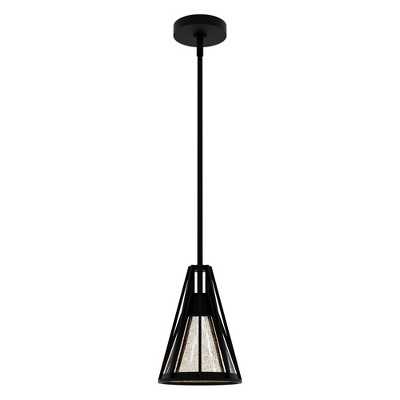 Rafner Iron with Mercury Glass Mini Pendant Ceiling Light Fixture Natural Black - Hunter Fan