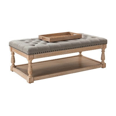 Conelius Traditional upholstered storage Cocktail ottoman with Button-Tufted Design| ARTFUL LIVING DESIGN