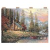 Manual Woodworkers and Weavers A Peaceful Retreat Wall Hanging, 36x26 Inches, Woven Cotton Nature Tapestry with Forest Cabin and Lake Scene - 2 of 3