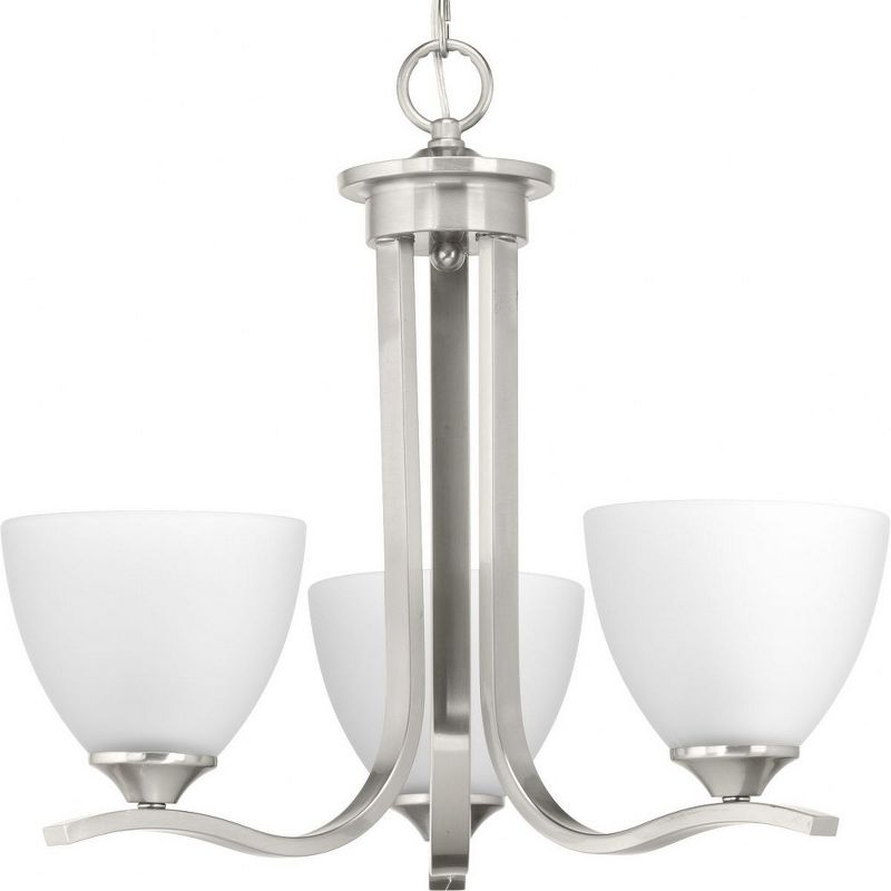 Progress Lighting Laird 3-Light Chandelier, Brushed Nickel, Glass Shades Collection: Laird, 3 lights, Chandelier, Brushed Nickel, Glass, 1 of 2