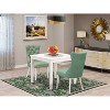 HomeStock 3-Pc Linen White Finish Square Solid Wood Top Dining Table Set - 2 of 4
