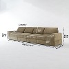 ATJafurn Corduroy Sectionals Sofa, Modern Modular Upholstered Loveseat Couch with Square Arm and Deep Seat for Living Room - 2 of 4
