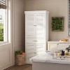 FUFU&GAGA White Wood Storage Cabinet With 4-Shutter Doors Kitchen Pantry - 2 of 4