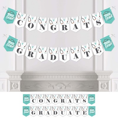 Big Dot of Happiness Medical School Grad - Doctor Graduation Party Bunting Banner - Party Decorations - Congrats Graduate