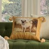 Mina Victory Vintage Pug Dog 18" x 22" Multicolor Indoor Throw Pillow - 2 of 4