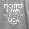 Women's Top Gun Property Of Fighter Town Graphic Racerback Tank - Heather Grey - 3X - 2 of 4
