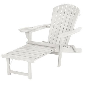 Jiallo Oceanic Collection Adirondack Chaise Lounge Chair Foldable, cup and glass holder, built in ottoman - 1 of 4
