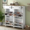 NicBex Set of 1/Set of 2 Shoe Cabinet with 2 Flip Drawers,Farmhouse Shoe Organizer with Drawer for Entryway,Hallway,Living Room - 2 of 4