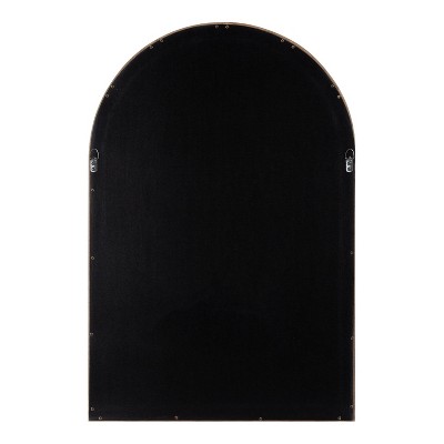 Rustic Poplar Wood 30" Arch Vanity Mirror in Natural Brown