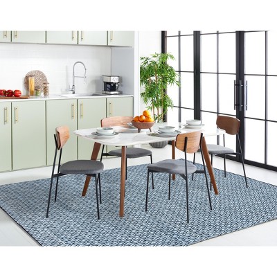 Coastal Charm Handwoven Black and Green 6' Square Cotton Rug