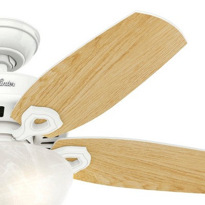 42" White and Light Oak Ceiling Fan with LED Light