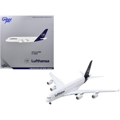 Airbus A380 Commercial Aircraft "Lufthansa" White with Blue Tail 1/400 Diecast Model Airplane by GeminiJets