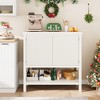 GustoWave Modern Console Table with Storage, White Entryway Cabinet with Wave Pattern Doors and Open Shelf, Wooden Buffet Sideboard Sofa Table - 4 of 4