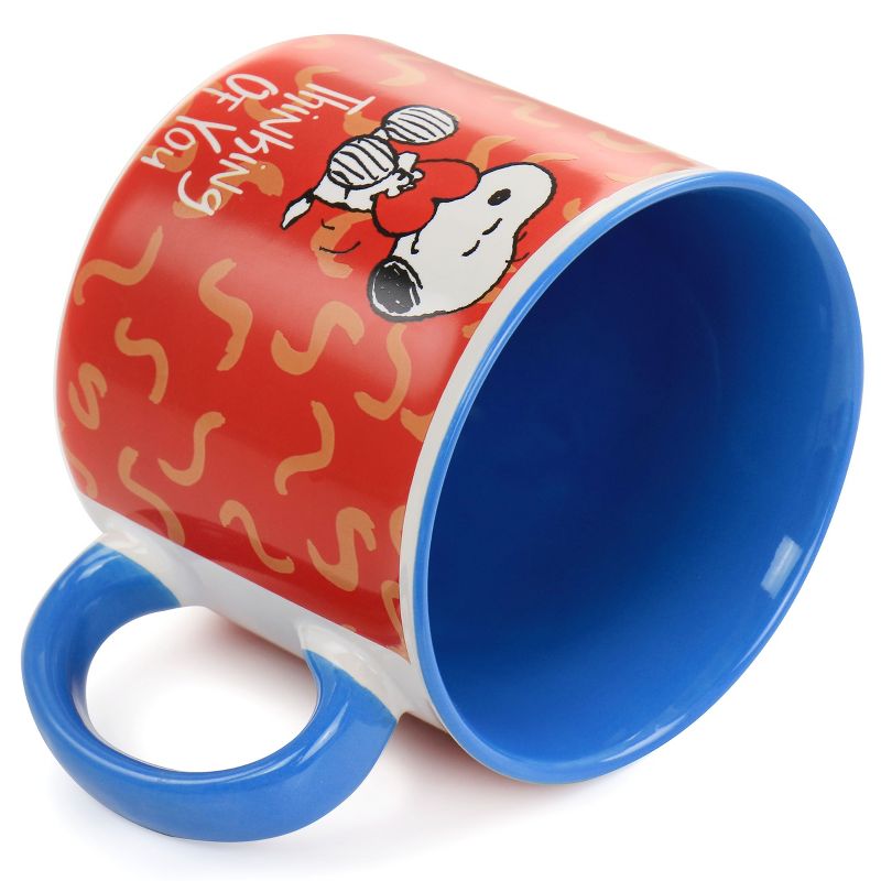 Gibson Peanuts Snoopy Songs 4 Piece 21oz Stoneware Mug Set in Assorted Designs, 5 of 8