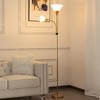 Vynxaria Floor Lamps, 71.3", 2 - Light Setup, Rose - White Arched Shades, Black Body, for Bedroom/Living Room - 3 of 4