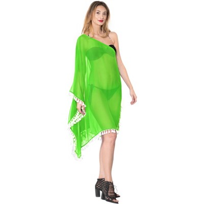 LA LEELA Women's Summer Holiday Swimwear Short Swim Suit Loose Beach Wear Dress Coverups Bathing Suit Cover-up